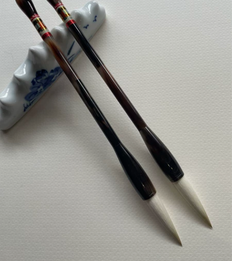 善琏高端湖笔～通杆花牛角纯羊豪2支同出56...