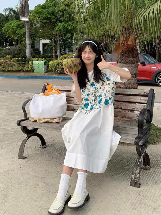 全新包邮 没穿过 可盐可甜法式复古少女盐系...