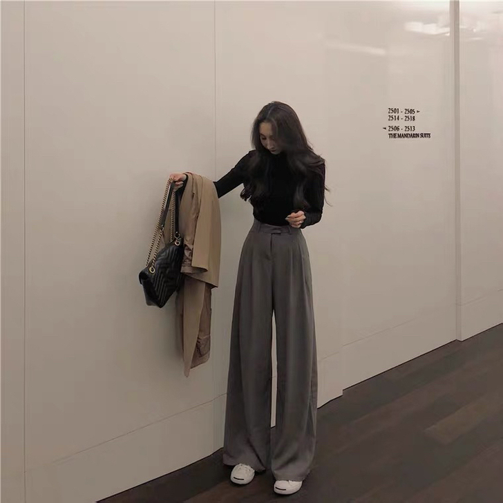 宽松阔腿裤西装裤直筒裤休闲裤拖地裤