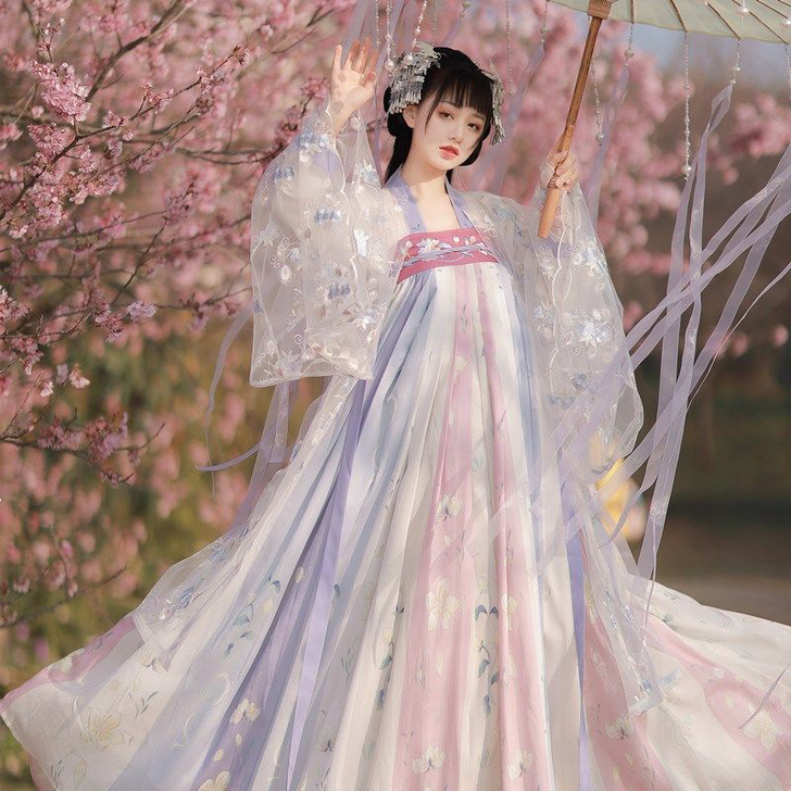 【樱洛】茗月萱齐胸襦裙套装汉服女刺绣正品春...