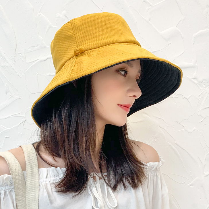 渔夫帽女夏韩版潮日系网红双面遮脸防紫外线帽...