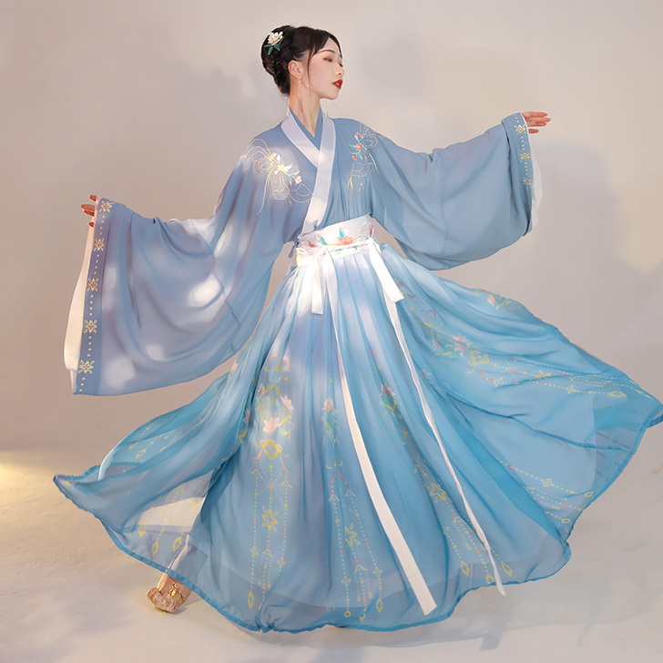云芳晴绾星辰汉服女中国风交领齐腰襦裙魏晋风...