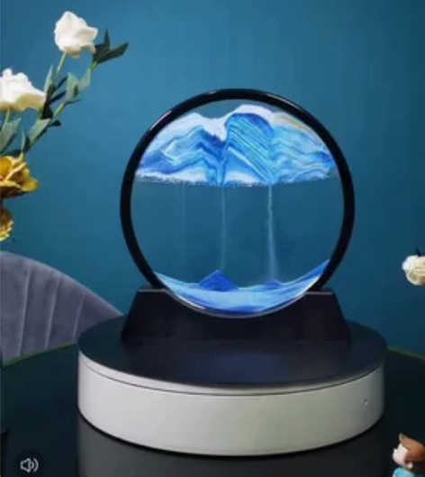 创意3D流沙画家居玻璃摆件高档装饰品沙漏解...