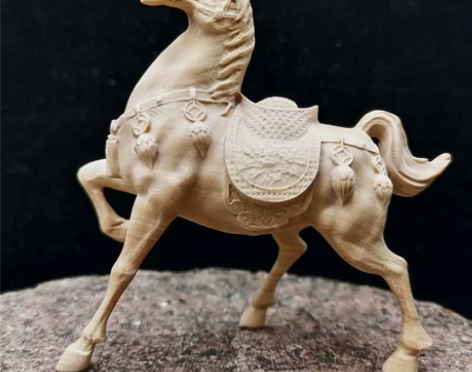 小叶黄杨木《马上有钱》木雕摆件 高9长8....