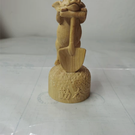 小叶黄杨木雕实木动物生肖猪勤奋小猪招财猪手...