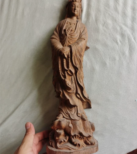 越南顺化古城观音菩萨木雕，36cm 原价1...