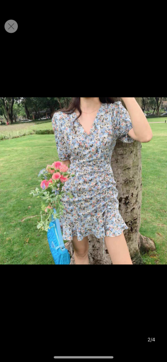 碎花抽绳小裙子,m号