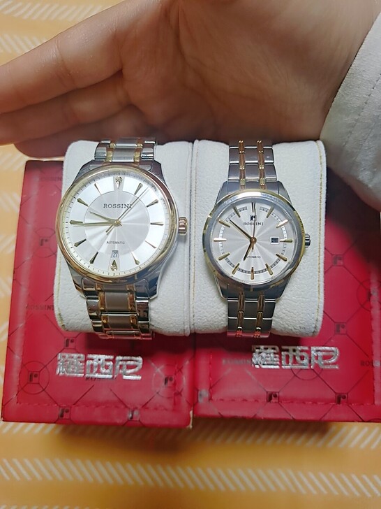 (两只装）罗西尼机械手表两只男女款人工合成...