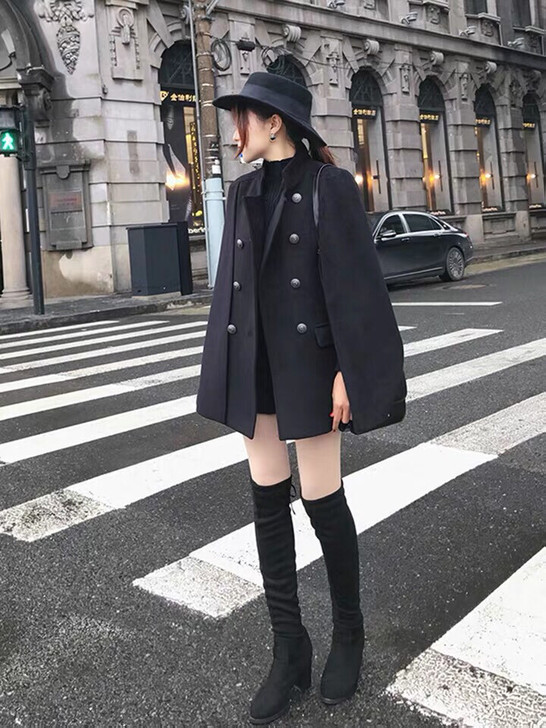 韩版洋气气质斗篷外套