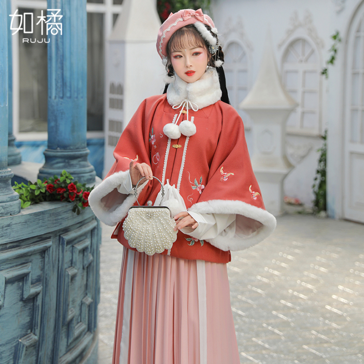汉服女中国风原创明制方领半袖仙气飘逸古风超...