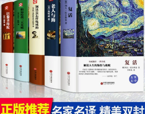 全5册 世界名著 老人与海巴黎圣母院钢铁是...