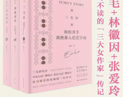 张爱玲传 林徽因传 三毛传 硬壳精装切口...