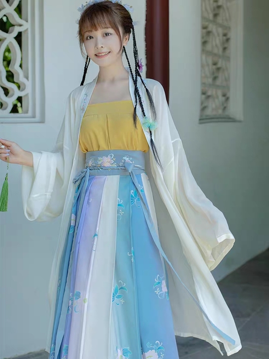 出社【七月】原创汉服女中国风齐腰襦裙宋制三...