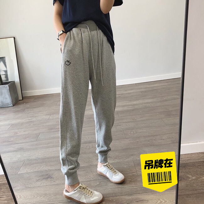 厂家直销春秋薄款宽松百搭潮流运动裤女束脚哈...