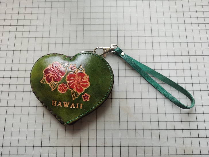 女士零钱包,植鞣皮手工皮具。