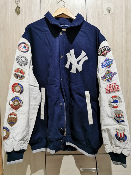 MLB纽约洋基冠军纪念棒球夹克棉服 3XL
