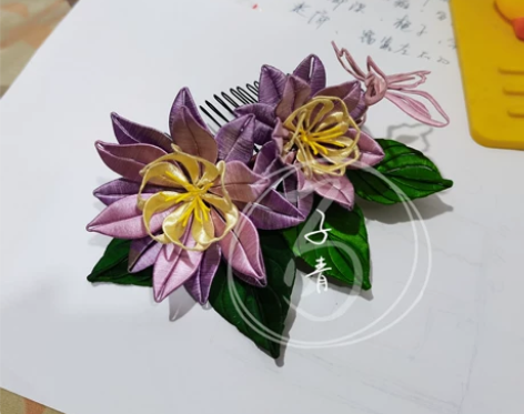 缠花发梳 原创非遗缠花 手工有瑕疵,非全...