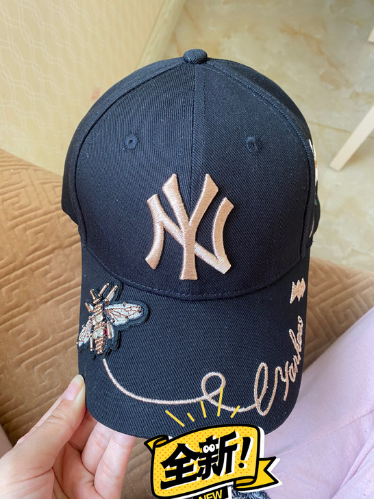 MLB男女帽子小蜜蜂硬顶棒球帽遮阳防晒运动...