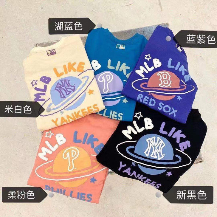 潮流MLB新款NY经典字母LA印花纯棉情侣...