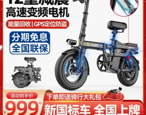 不还价 德国尊尚折叠电动自行车锂电池...