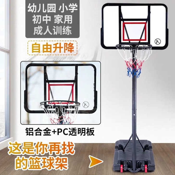 标准高度篮球架成人移动青少年可升降篮球架3...
