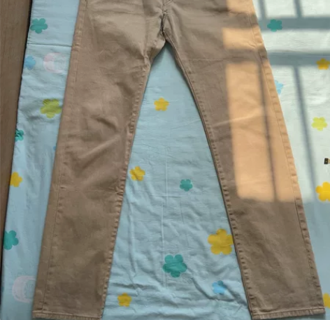 H&M男装牛仔裤 秋季新款紧身卡其色休闲长...