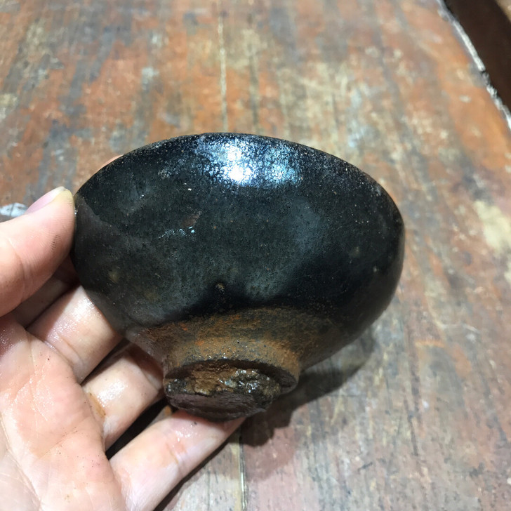 建窑建盏 银光灰背敛口盏  铁胎经典釉面 ...