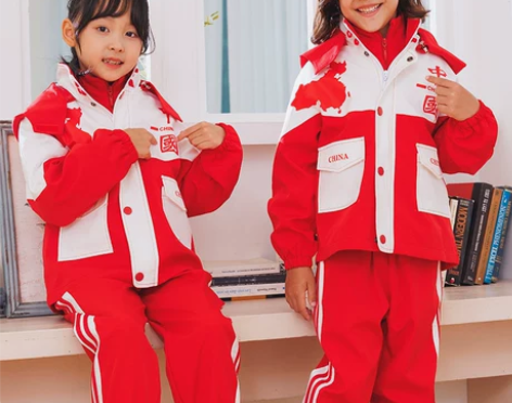 小学生班服红色中国风运动冲锋衣幼儿园园服校...