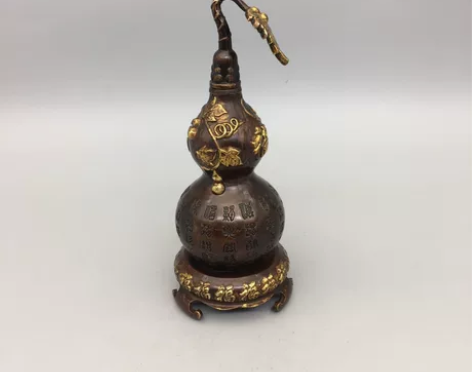 古玩铜器收藏，小号百福葫芦，工艺精湛 ，包...