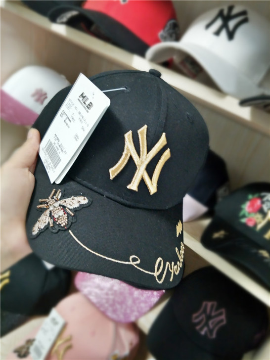 韩国新款MLB棒球帽NY小蜜蜂刺绣遮阳帽女...