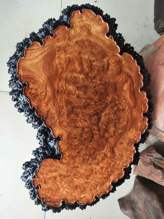 缅甸花梨木阴瘤料,规格:60*43*3CM...