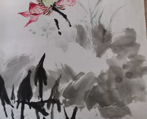 国画 荷花 纯手绘 写意花鸟 适合客厅 玄...