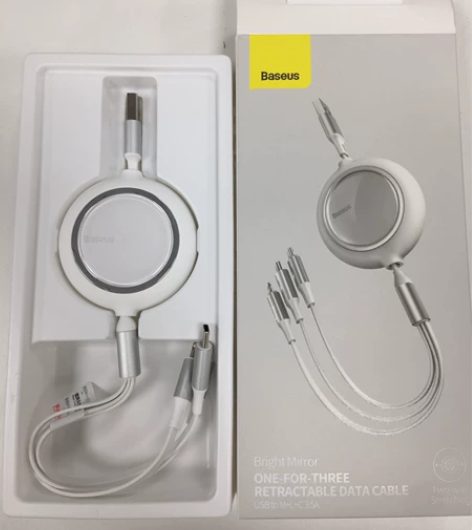 倍思数据线三合一充电线一拖三快充三头适用于...
