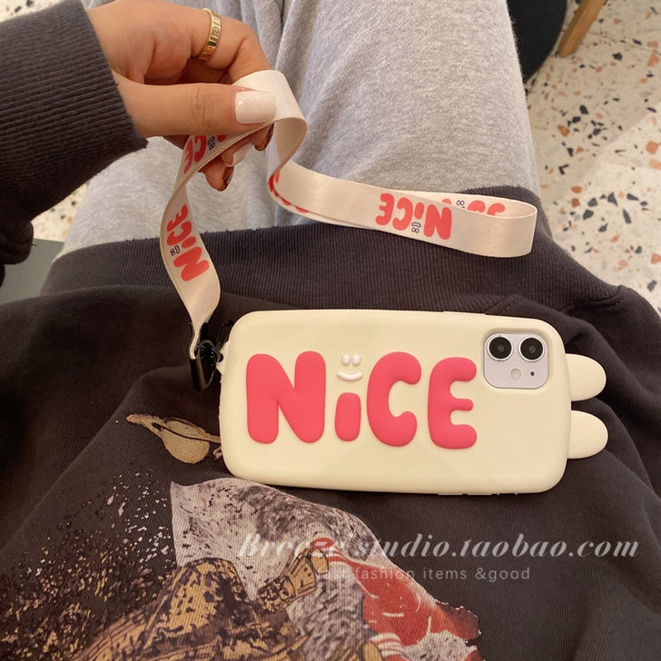 nice可爱挂绳适用iphone12pro...