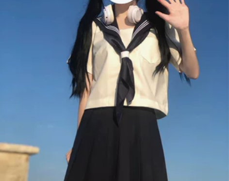 東京家jk制服裙正版白三本水手服上衣夏服日...
