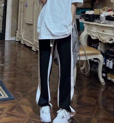l松紧带修容显瘦阔腿裤休闲垂感 科幻 大爱...