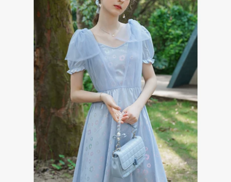 M Queen 蝴蝶结网纱系带公主裙仙女连...