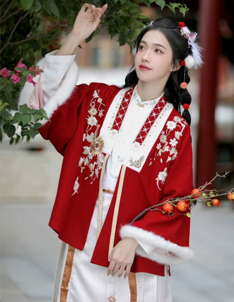汉尚华莲冬日葵葵原创明制拜年汉服女冬季日常...