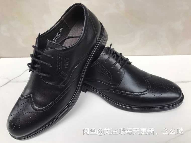 红蜻蜓正品男士商务布洛克皮鞋真皮,码号:4...