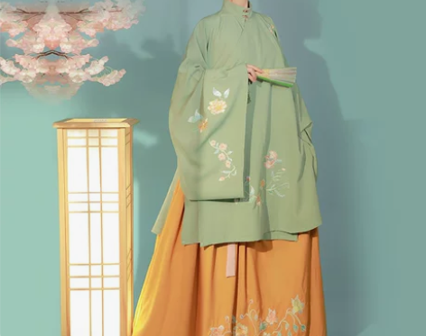 仙楚姬原创汉服女【执念】 蓝绿上袄 淡橘下...