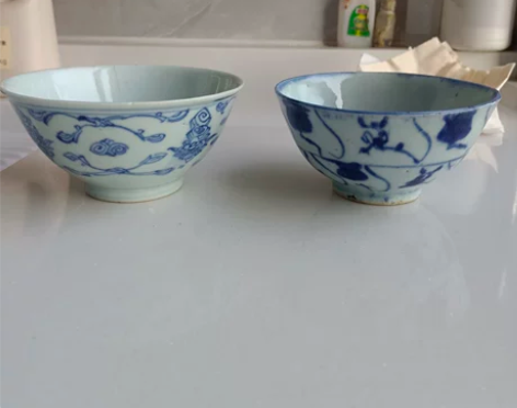 清中期，茶碗，米碗两个。有缘人看好了下单。...