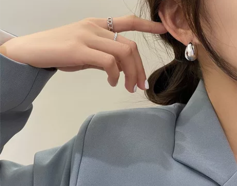欧美金属小豆子耳钉ins潮复古港风耳环女气...