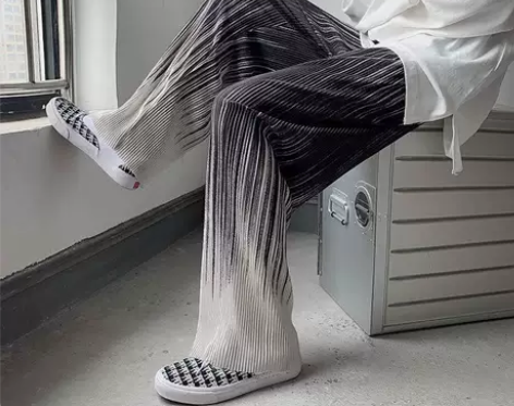 夏季薄款渐变色休闲裤男女ins超火宽松休闲...
