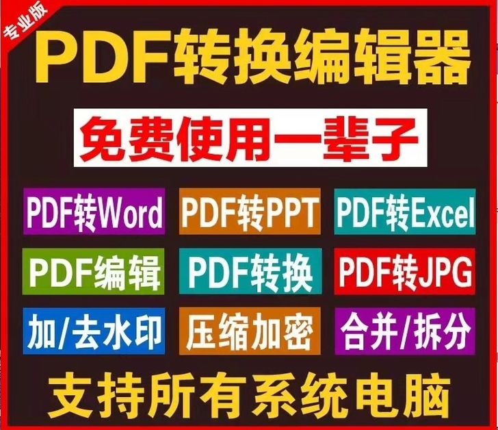 高级PDF格式转换、编辑、加密、拆分合并、...