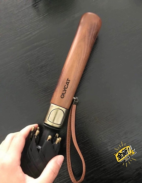 英伦绅士木柄双层加粗伞骨结实暴雨专用防风男...