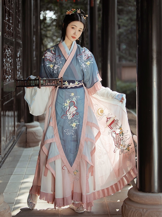耀春广寒月兮原创晋制汉服女重工刺绣魏晋中国...