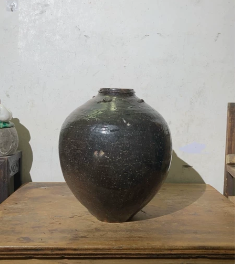 民俗粗陶,花器,带系老陶罐,四系完整,影视...