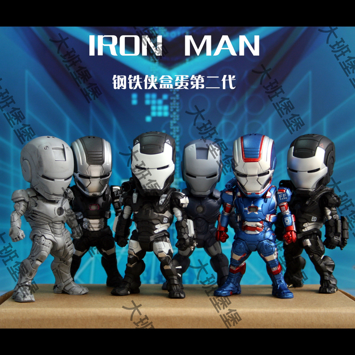IRON MAN钢铁侠2代Q版玩具车载公仔...