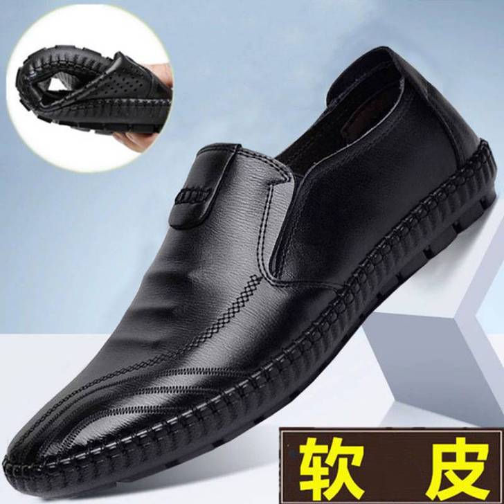 透步皮鞋男真皮男鞋镂空凉鞋男士透气软底防滑...