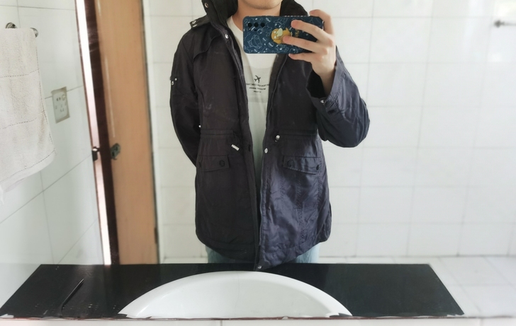 中长款风衣,适合身高172左右的男生穿。